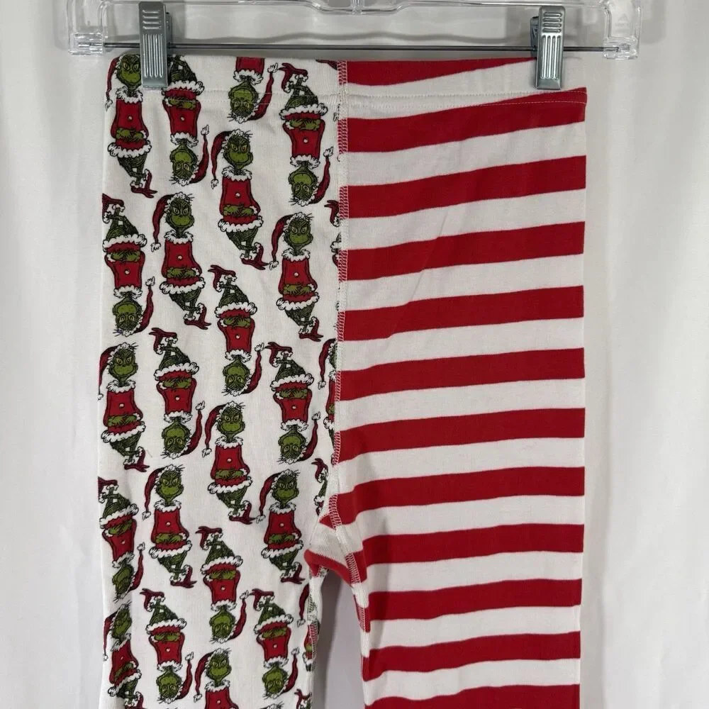 Hanna Anderson The Grinch Pajama Pants Girls 14 Red White Striped Organic Cotton